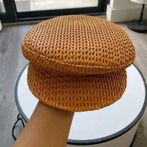 Lack of Color Mesa Leather Woven Newsboy Hat | Small | Brown Mesa Woven Leather Cap | Free People main image 2